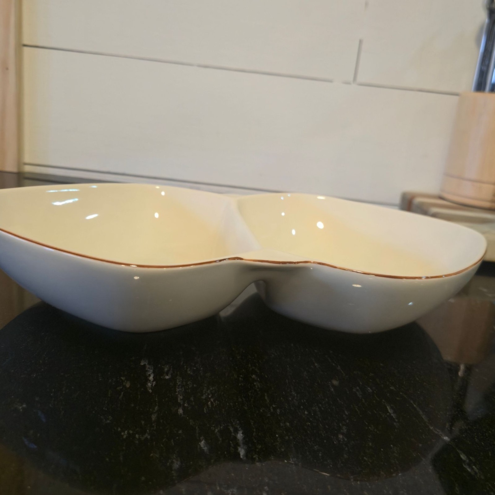 Vintage Winfield Passion Flower divided serving dish Made in USA Pottery 13″