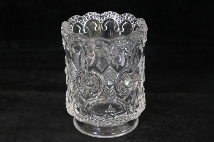 HTF ANTIQUE US GLASS TENNESSEE STATES PATTERN CRYSTAL TOOTHPICK HOLDER EAPG