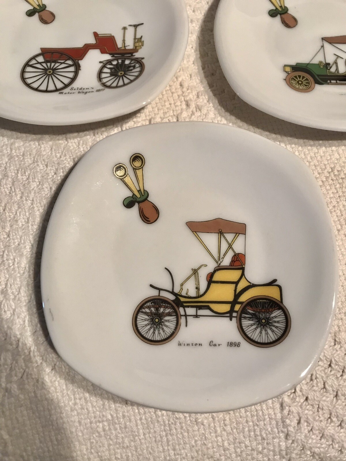 Winterling Marktleuthen (Bavaria) Antique Autos Small plates set of (6) 4.25”