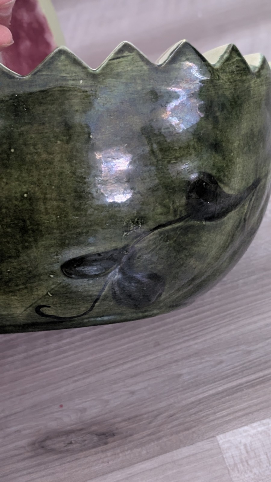 Vintage Handpainted Ceramic Watermelon Serving Bowl 11” – *Read*
