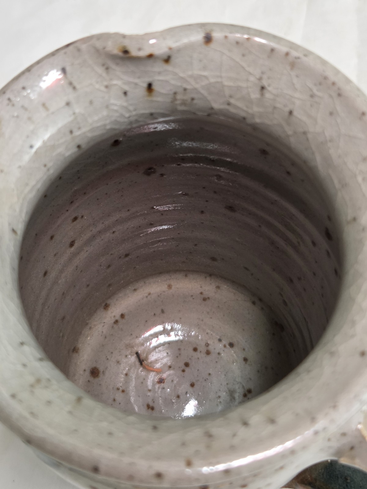 Vintage STUDIO Art Hand Painted, Hand Crafted Drip Glaze Stoneware Pitcher.