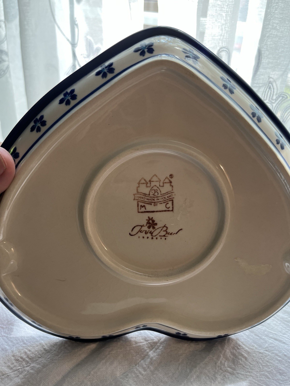 Polish Pottery Heart Shaped Dish Platter