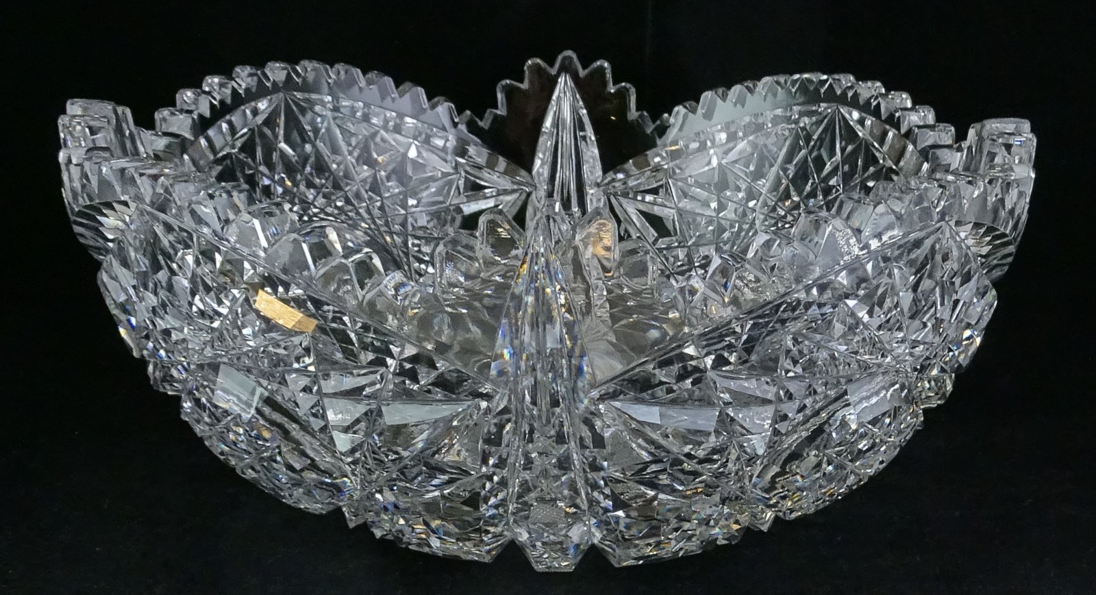 ABP American Brilliant Period Cut Glass Banana Boat & 8″ Bowl