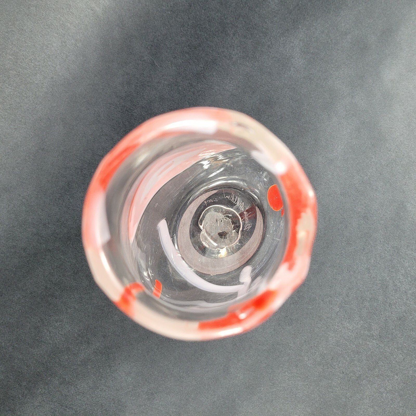 BRANDON MCCLELLAN Studio Art Glass Artist Signed Abstract Red and white 2009
