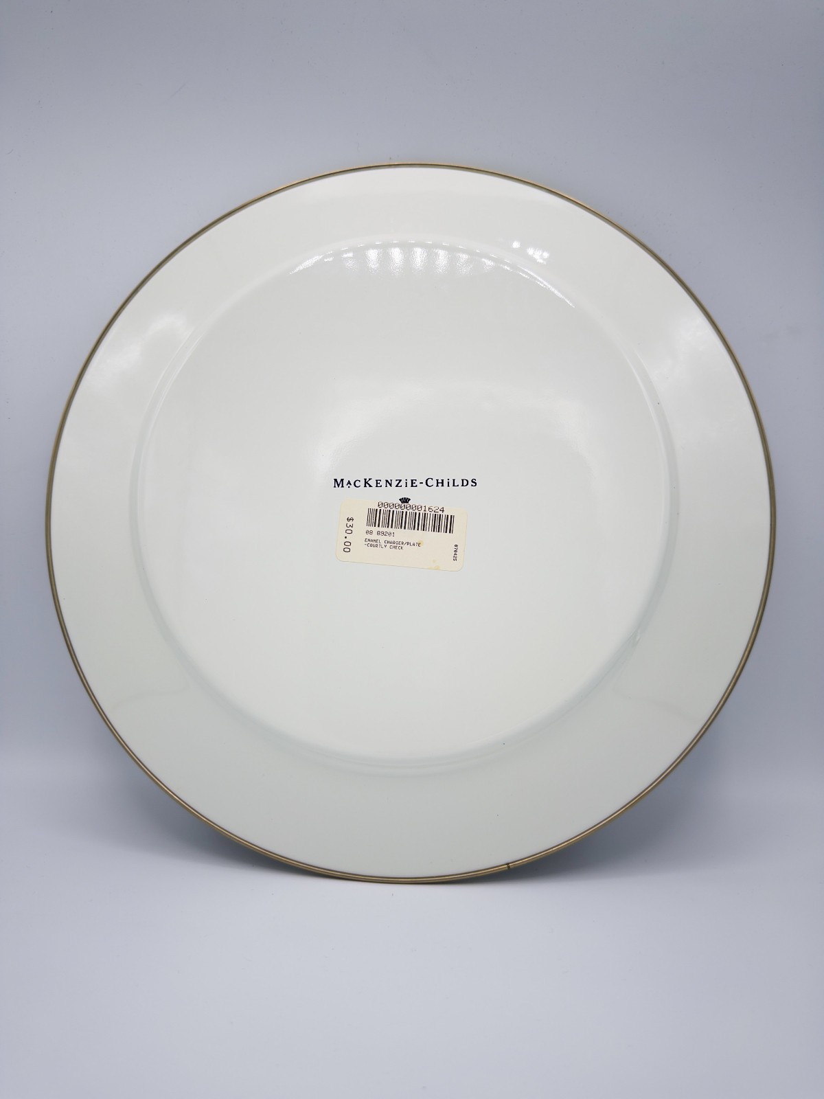 Vintage McKenzie Childs 12″ Courtly Check Charger Plate MATCHED SET OF 10