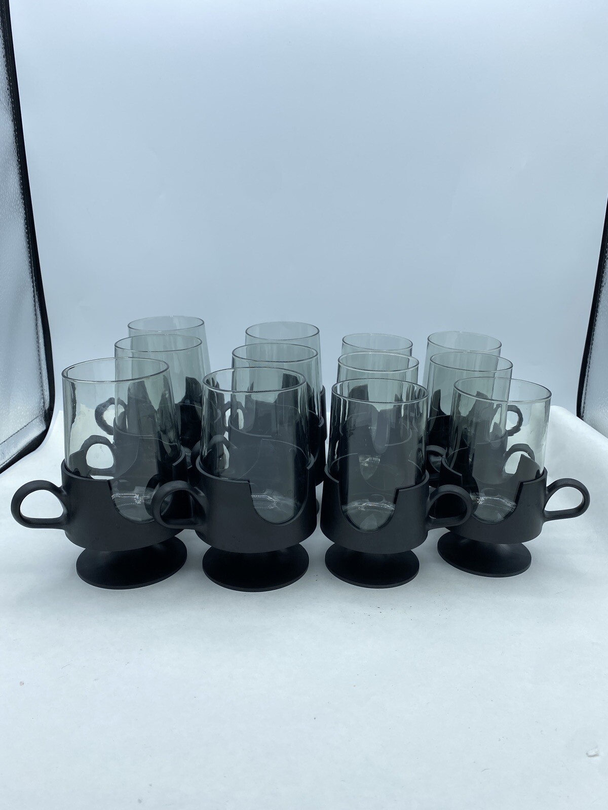 Set of 12 Vintage MCM Corning Glas-Snap Hot Cold Beverage Glasses 8oz & 10oz