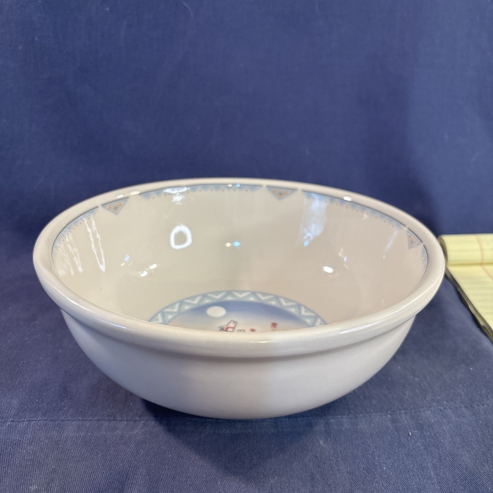 Epoch Amigo 9in. Serving Bowl by Noritake Southwestern Pattern Ivory Porcelain