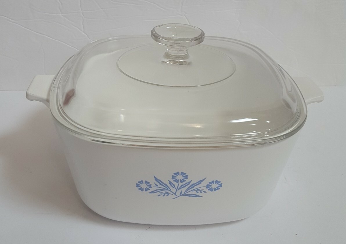 Corning Blue Cornflower 12 pc Lot Set Roaster Casserole Dishes Pie Pan Lids