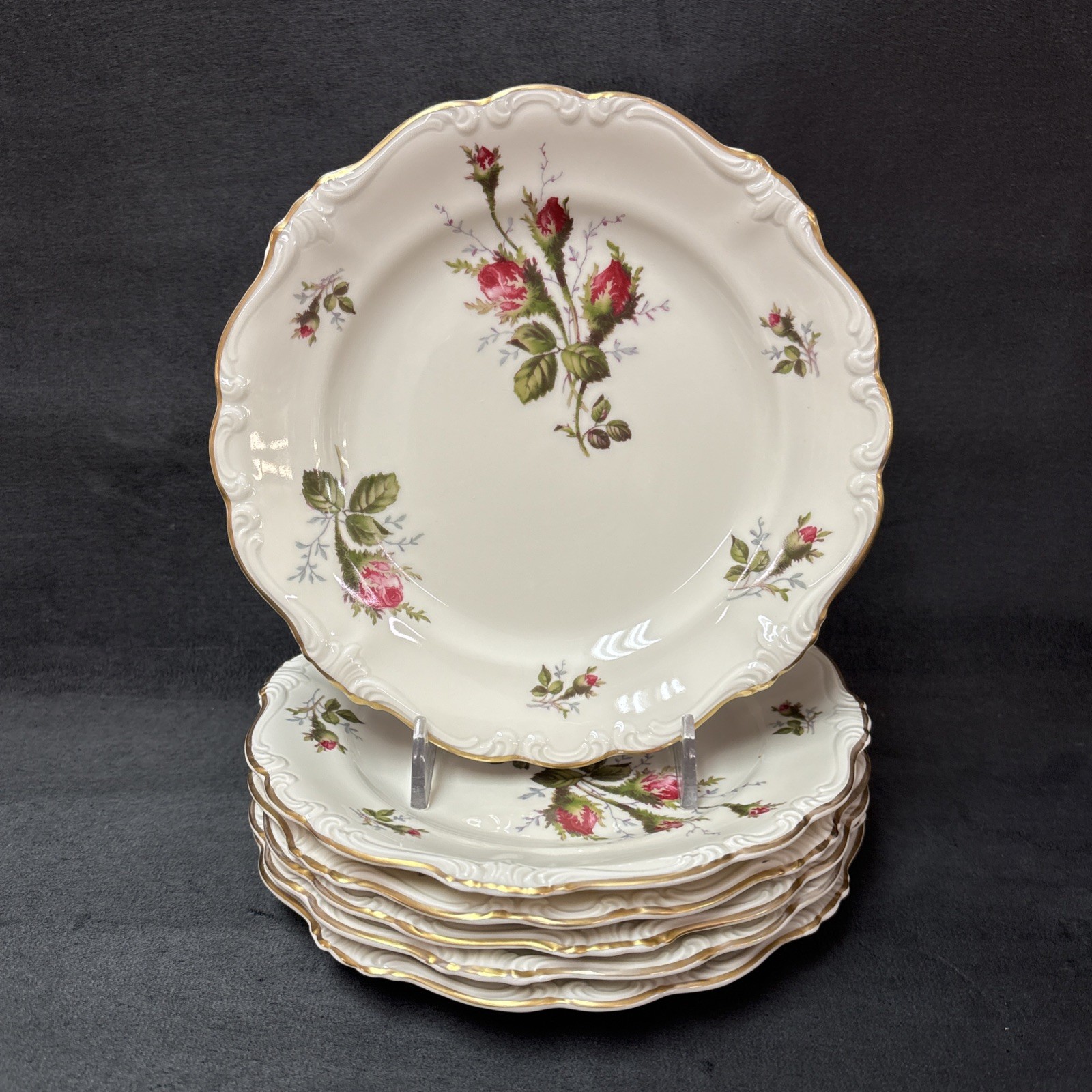 Rosenthal Continental MOSS ROSE POMPADOUR (Ivory) Bread Plate 6 1/4 Inches