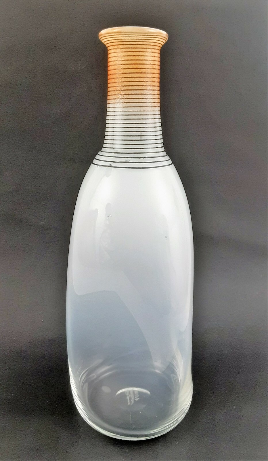 Kosta Boda Bertil Vallien “SPIRIT” Series Bottle Vase Pinched Sides – 12″ x 4″