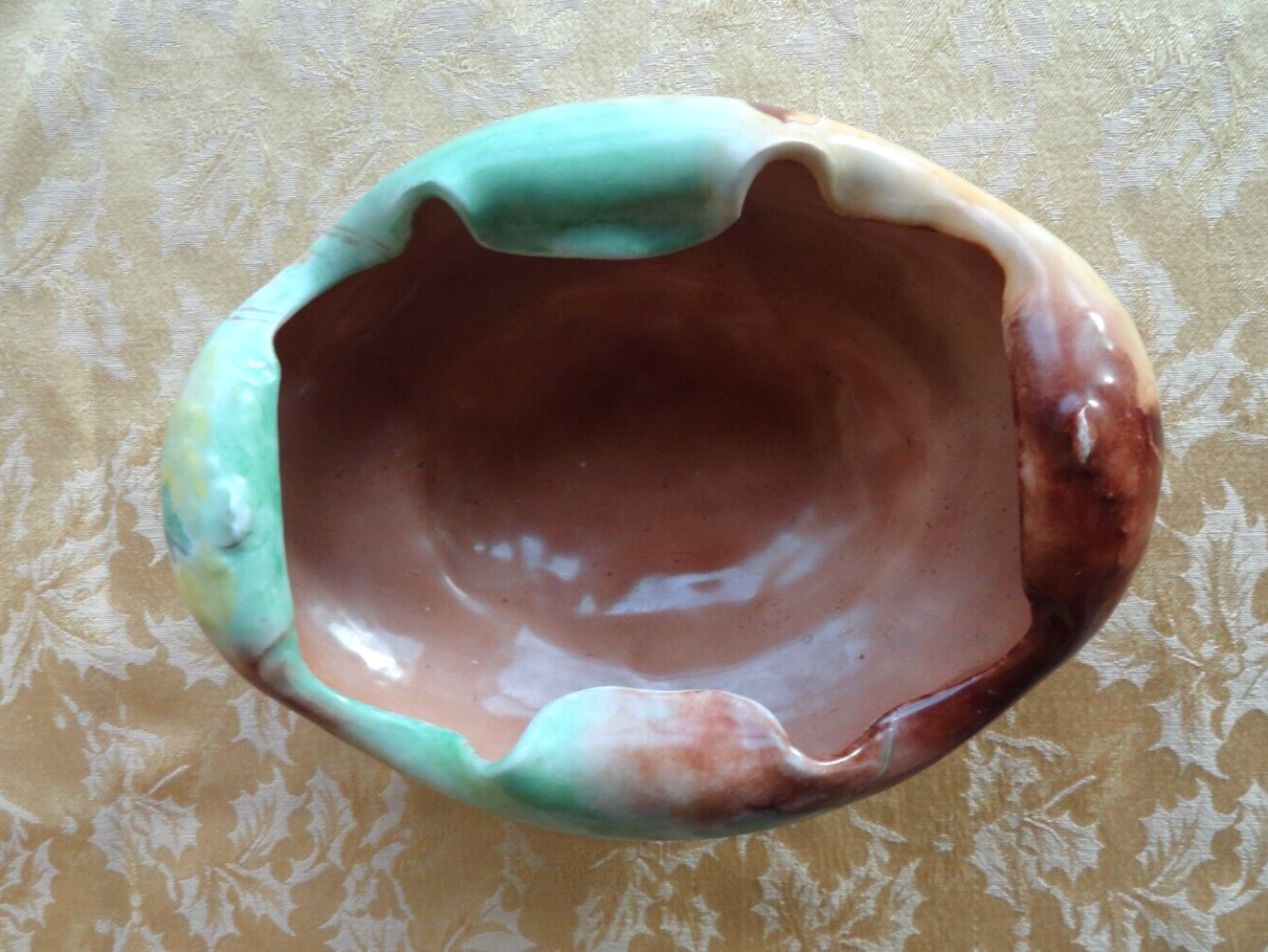 ANTIQUE ROSENTHAL R.C. BAVARIA HAND PAINTED FOOTED NUT BOWL SIGNED CA. 1891-1906