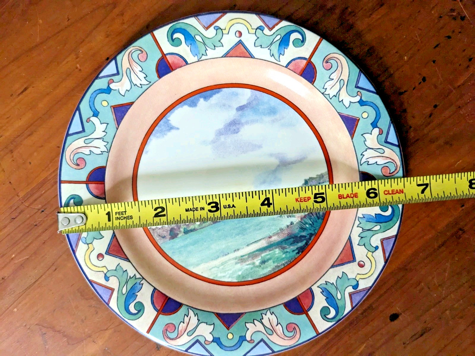 VTG Gien France ‘Ottoman’ Canape Plates Set / 6 New In Box 6.5″