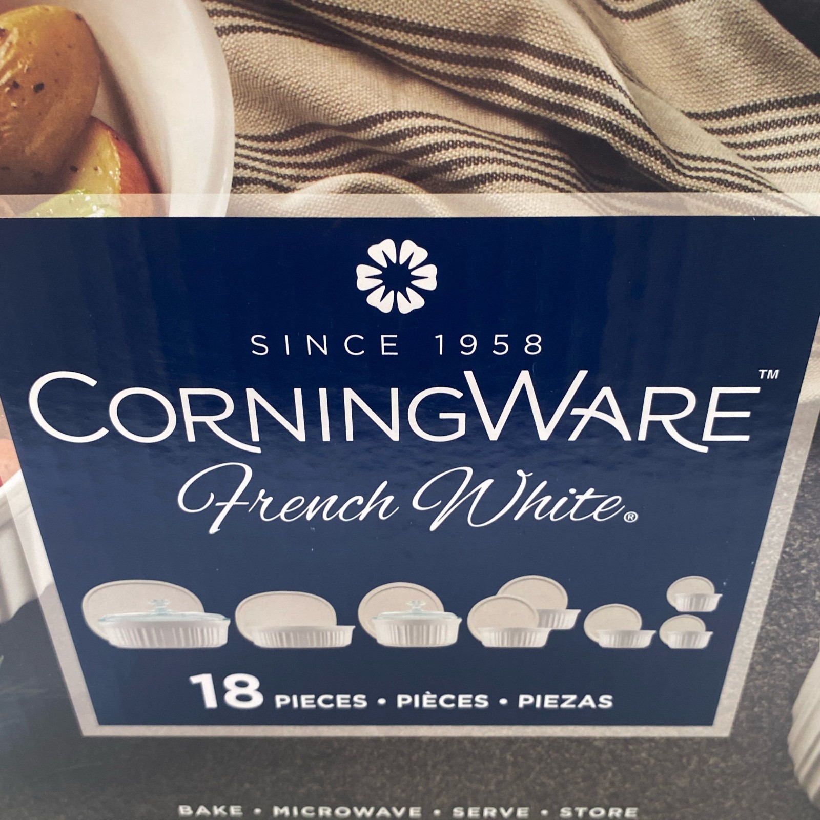 CorningWare French White 18-Pc Bakeware Set, White – Missing 24-oz Bowl