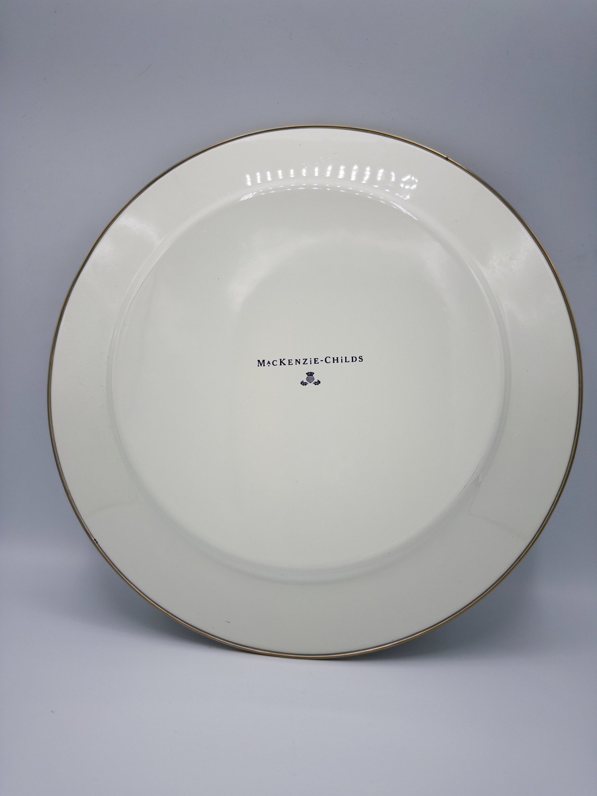 Vintage McKenzie Childs 12″ Courtly Check Charger Plate MATCHED SET OF 10