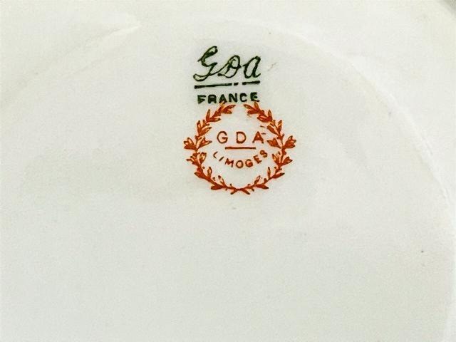 Antique GDA CF Haviland Limoges Two-Handled Cream Soup Bouillon Cup & Saucer