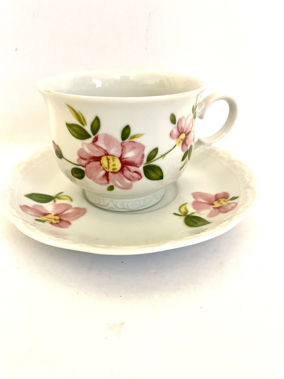Set of 6 Mitterteich Bavaria Tea Cofee Cup And Saucer MIT359 Pink Flowers