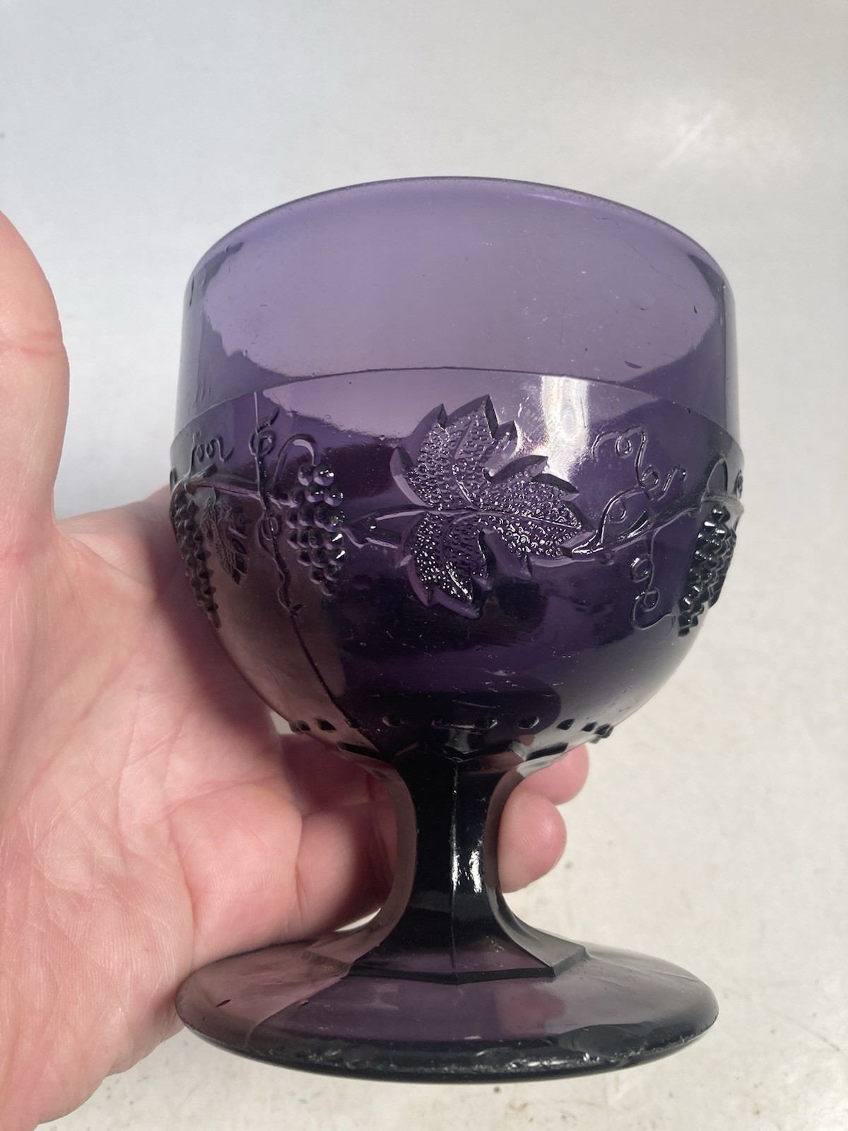 Vintage Purple Glass Dish, server, candy dish, compote, irradiated