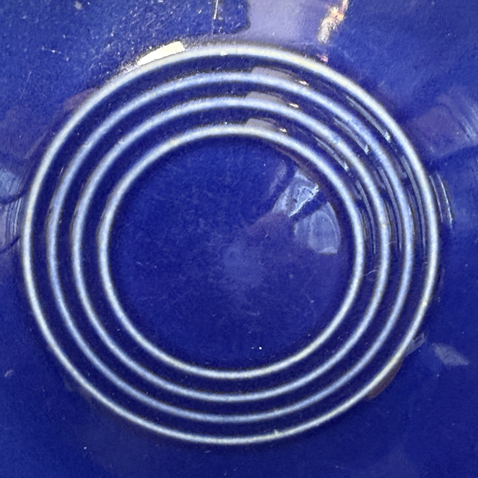 Vintage Fiesta Dessert Bowls Original Cobalt Blue & Yellow Wet Foot HLC 6 1/4”