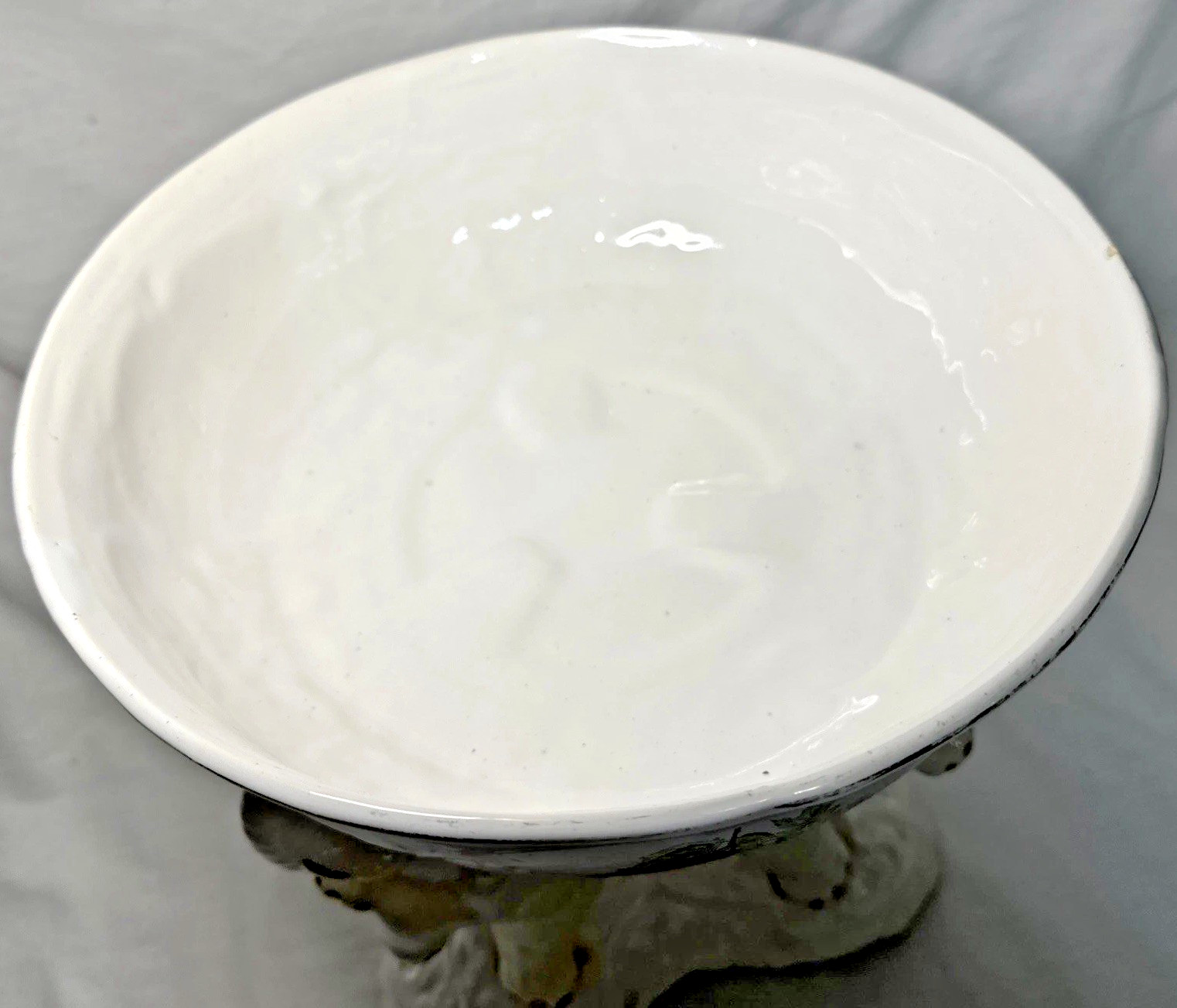 Elephant Pedestal Bowl Ceramichrome 1977 Trunk Up Ceramic 12″ Tall/11″ Diameter