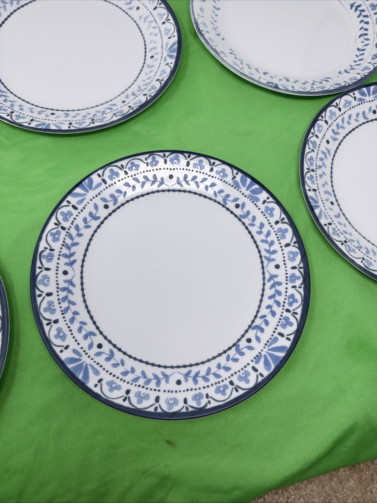 Corelle Vitrelle Portofino Salad/Luncheon Plates Blue Floral 8.5″, Set Of 6
