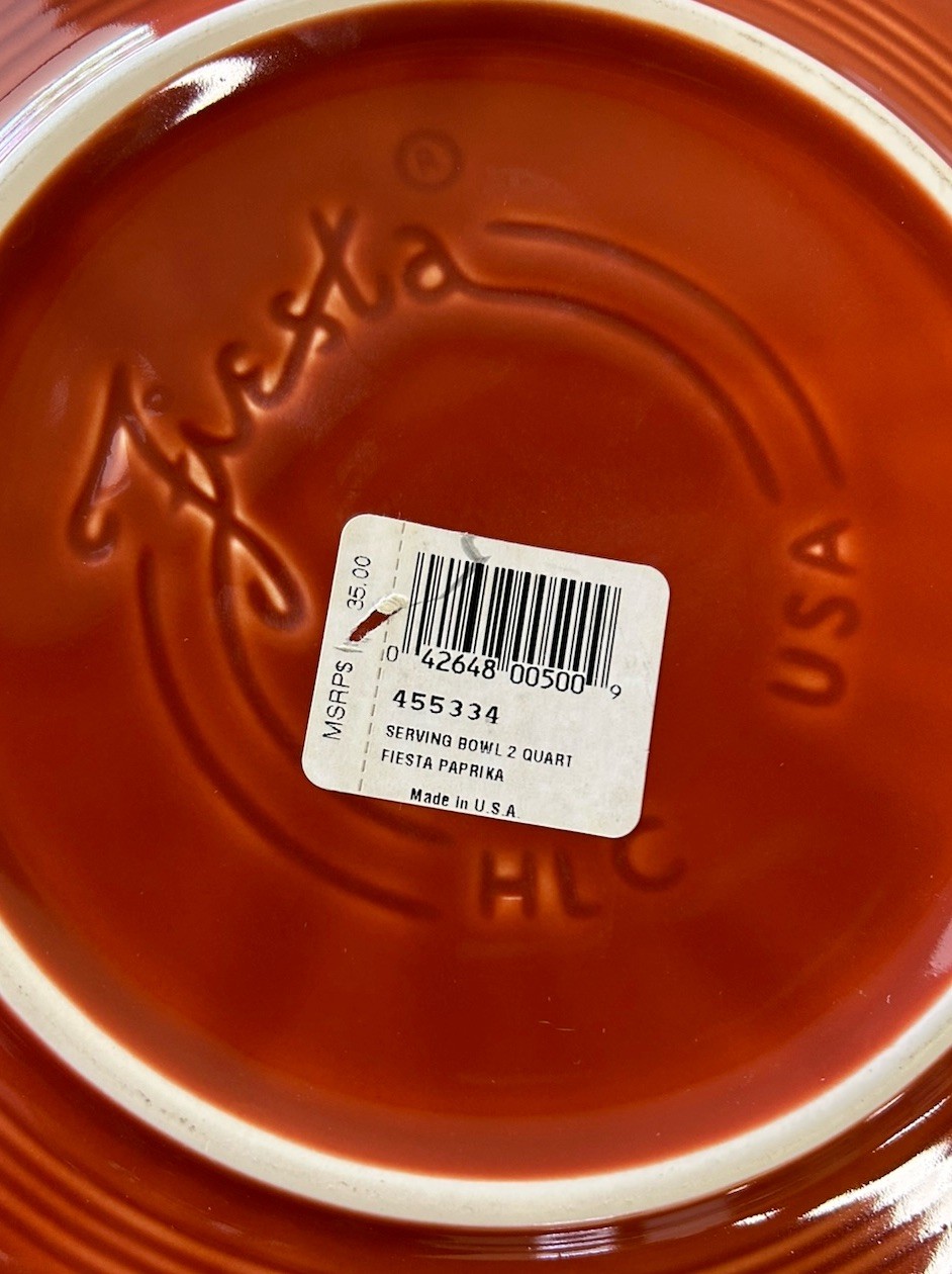 Fiesta HLC Serving Bowl 2 Quart Paprika Red USA Fiestaware Kitchen Home Decor
