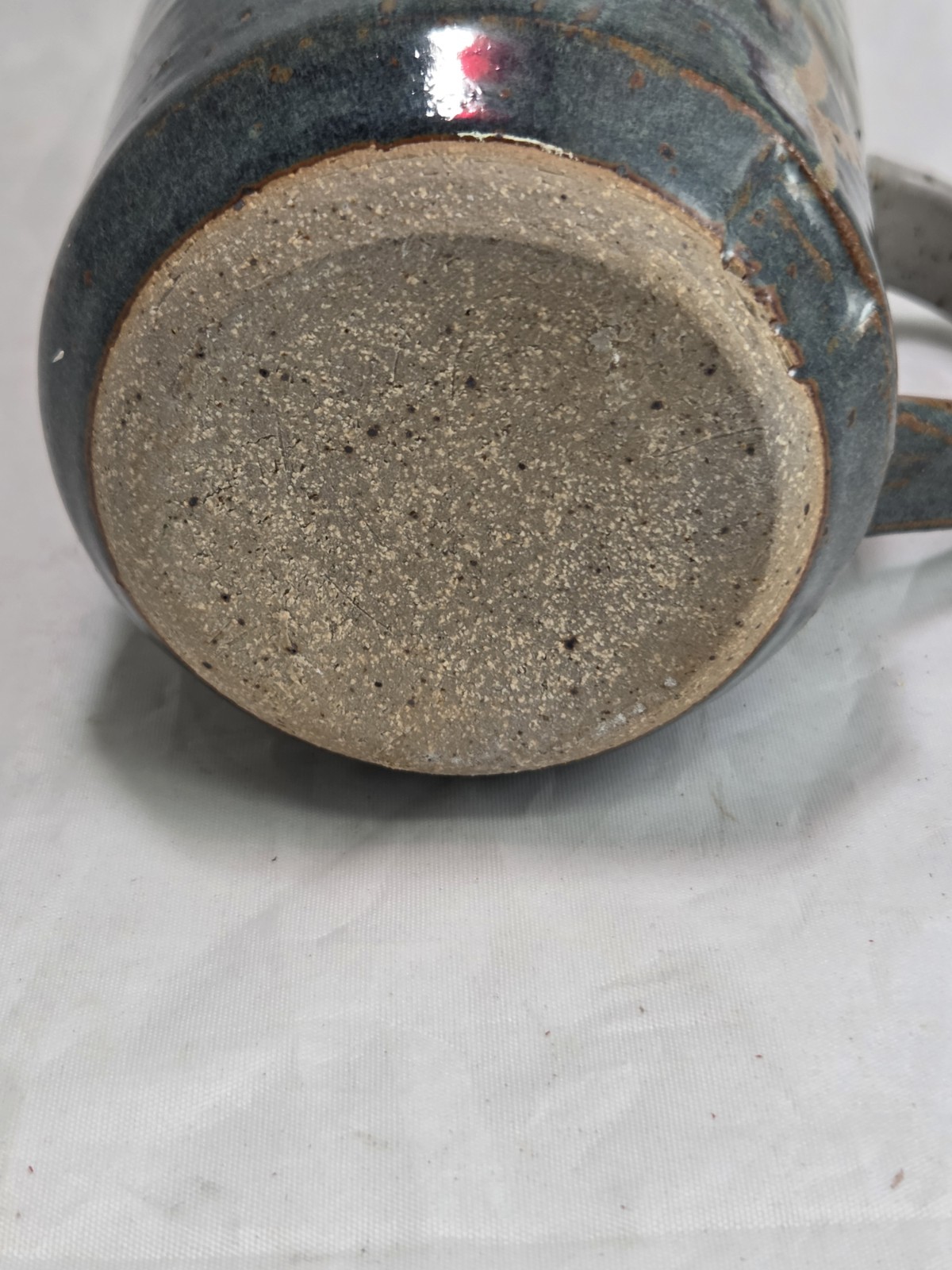 Vintage STUDIO Art Hand Painted, Hand Crafted Drip Glaze Stoneware Pitcher.