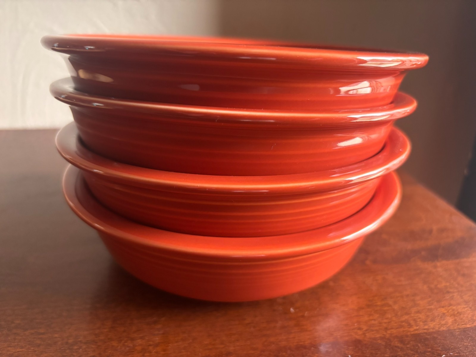 Set of 4 Fiesta Ware Homer Laughlin 7” Cereal Soup Bowl Rust Orange