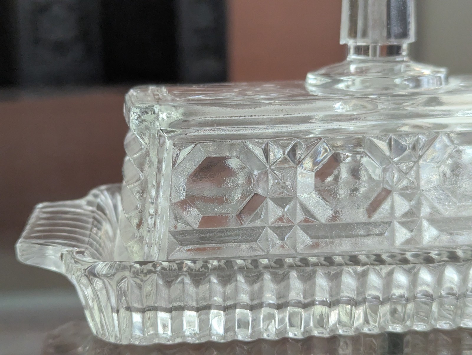 Vintage Federal Glass Windsor Butter Dish With Lid Early 1970s Serving Piece