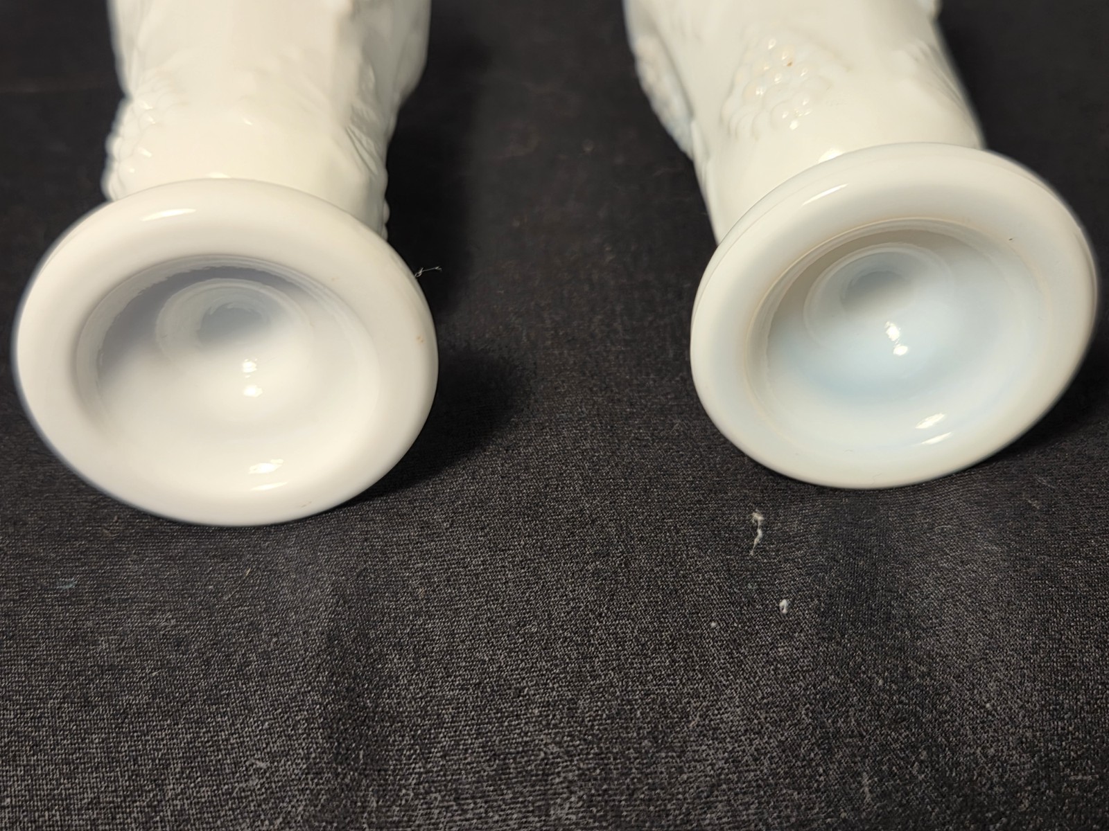 Vintage Milk Glass Salt & Pepper Shakers, Indiana Glass Harvest Grape Paneled