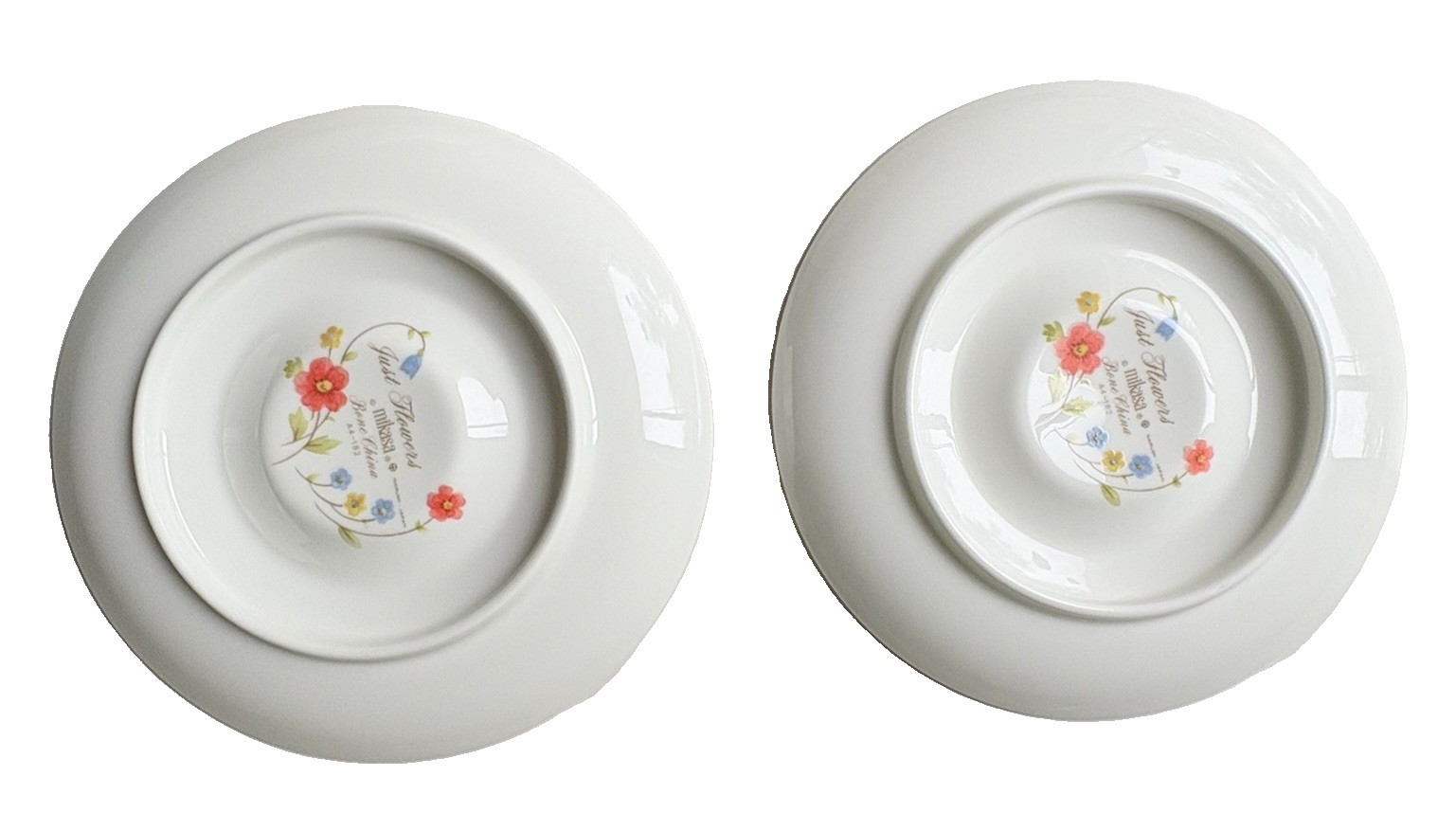 (2) Mikasa Just Flowers Coffee Cup Saucers 6.25 in Bone China Japan A4-182