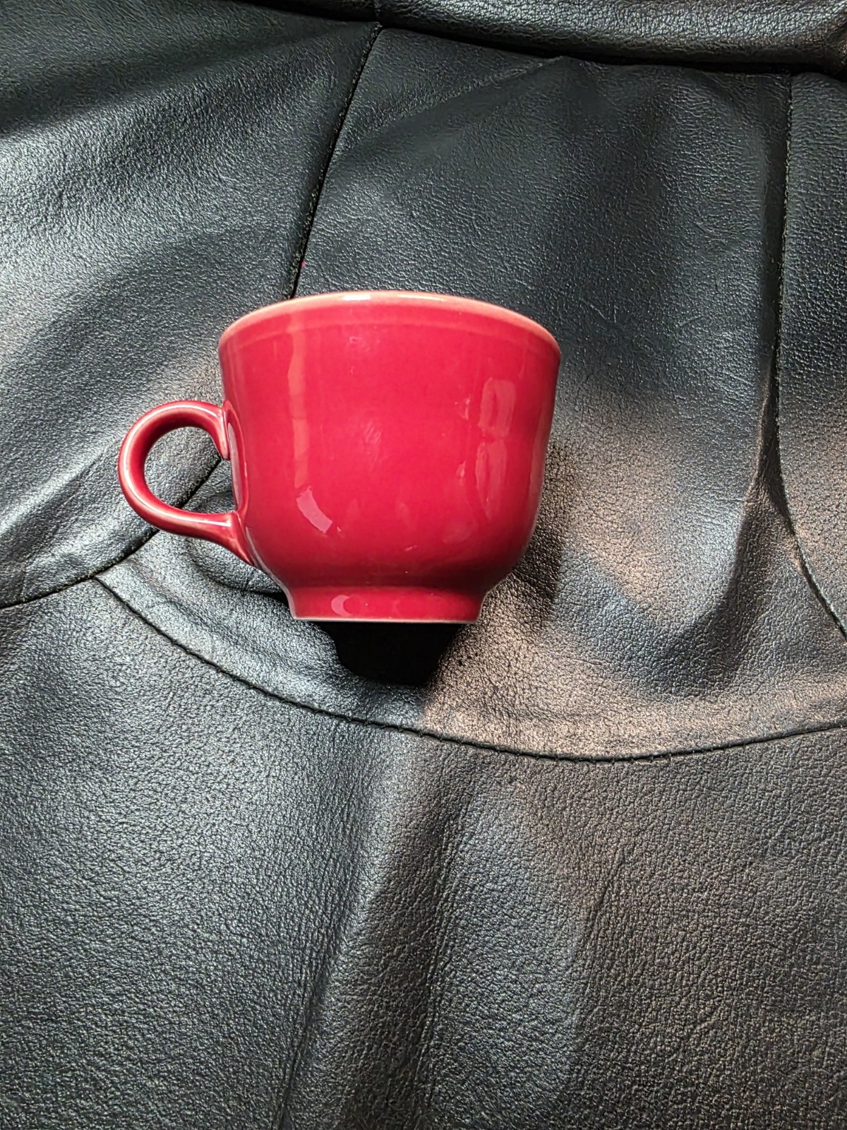 Fiestaware Tea Cup Red 3 inches wide 3 inches tall round with handle Free Ship