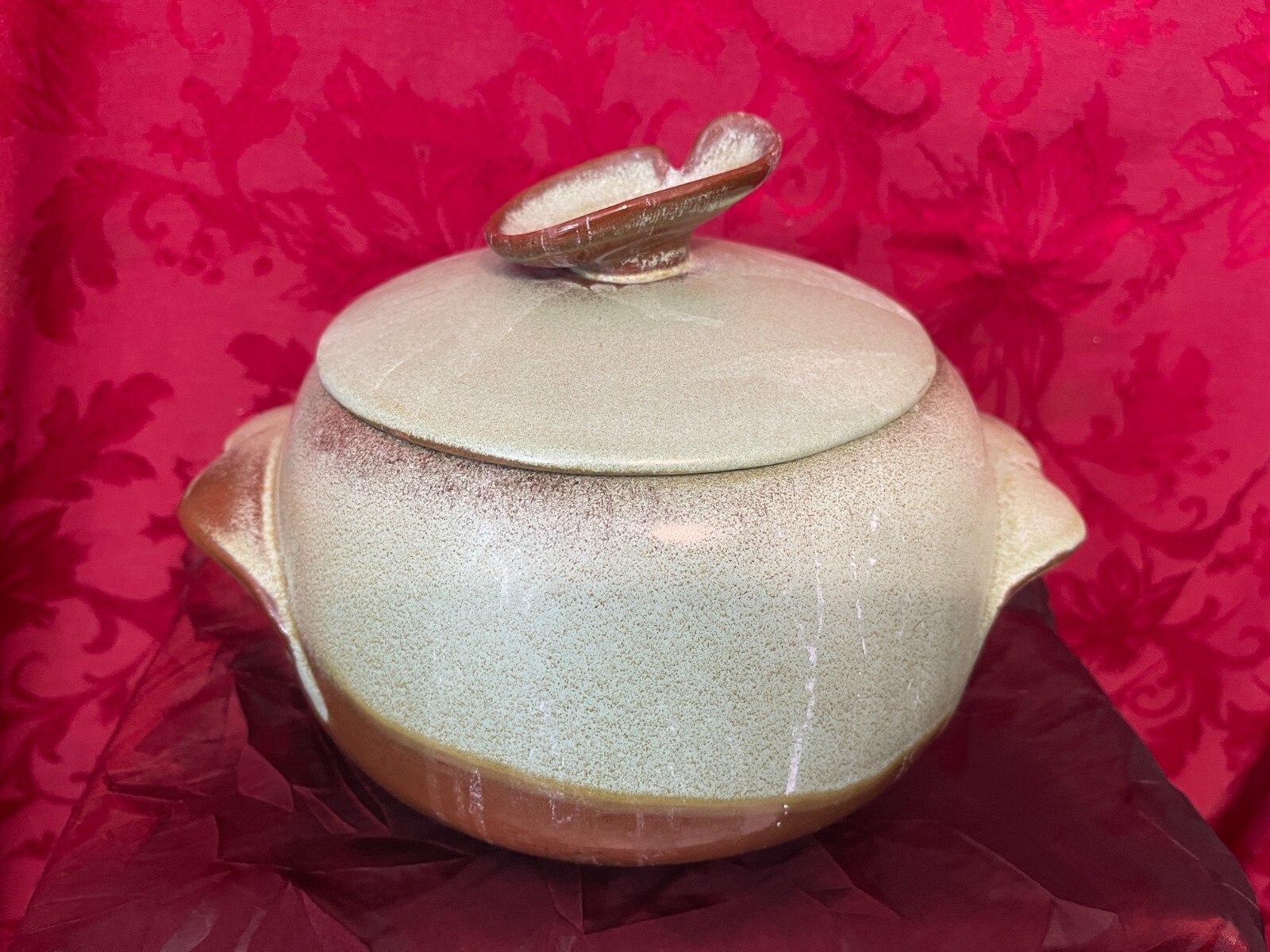 Vintage Frankoma Prairie Green Casserole Dish with Lid