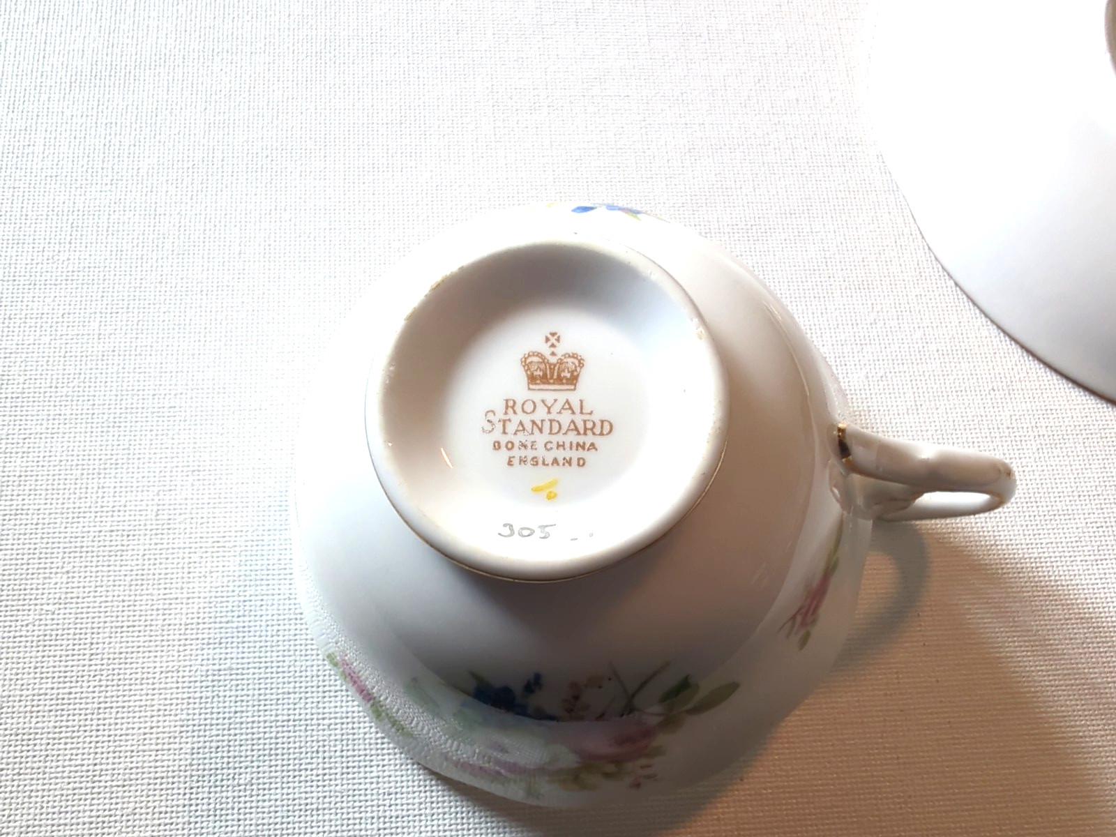 Royal Standard Bone China Mixed Violets Roses Cup Saucer Set England Excellent