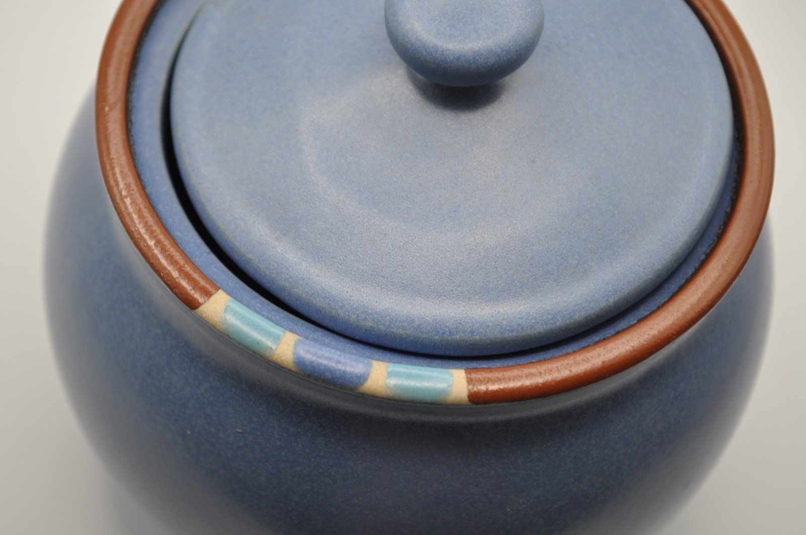 Dansk Sky Blue Mesa SUGAR BOWL W/LID Portugal-Scandinavian Design-2 Pc