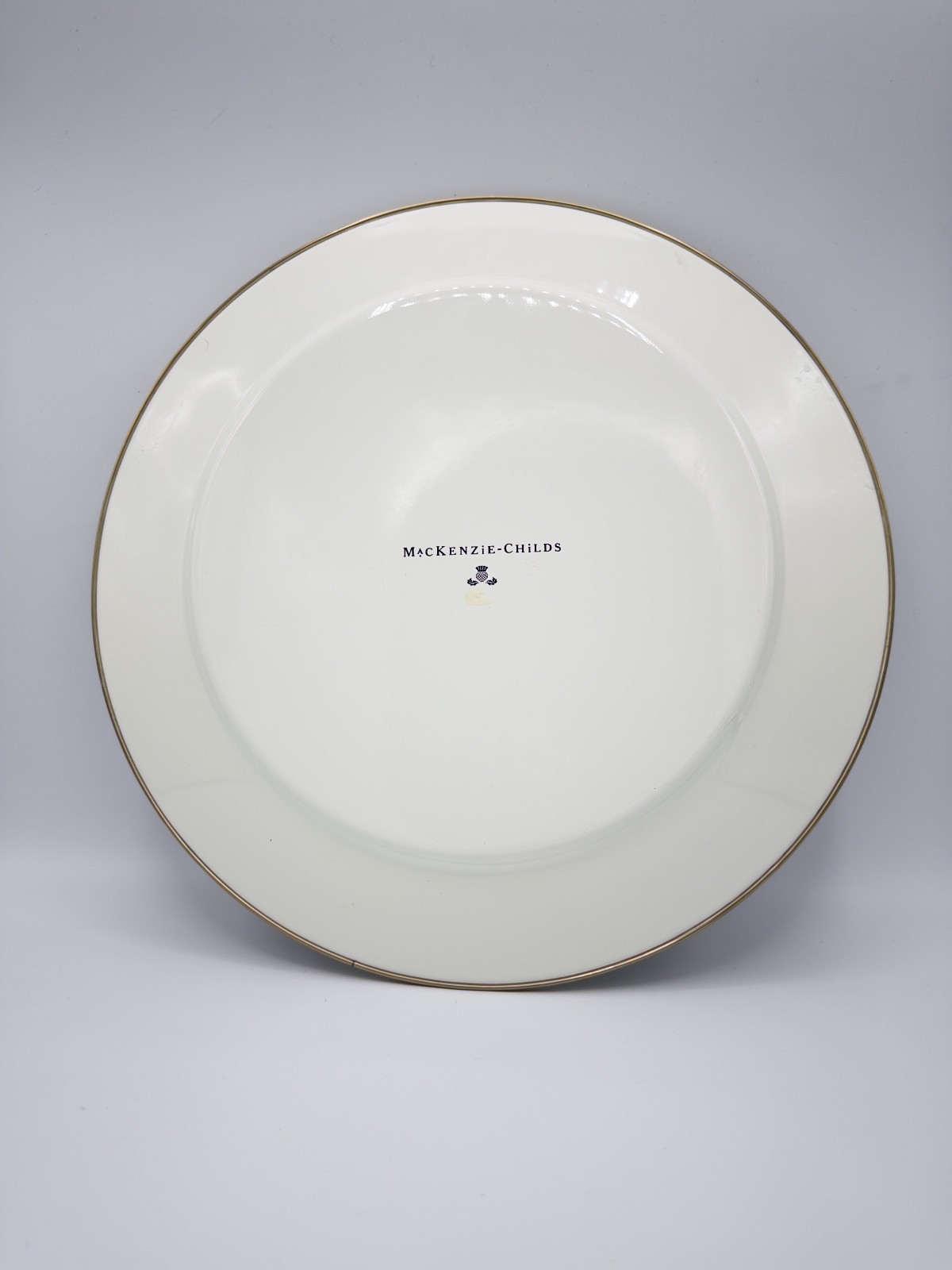 Vintage McKenzie Childs 12″ Courtly Check Charger Plate MATCHED SET OF 10