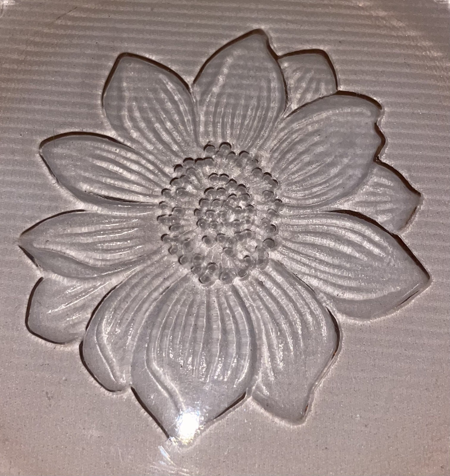 KIG Indonesia Pink Sunflower Diamond Cut 10″ Plate Vtg.