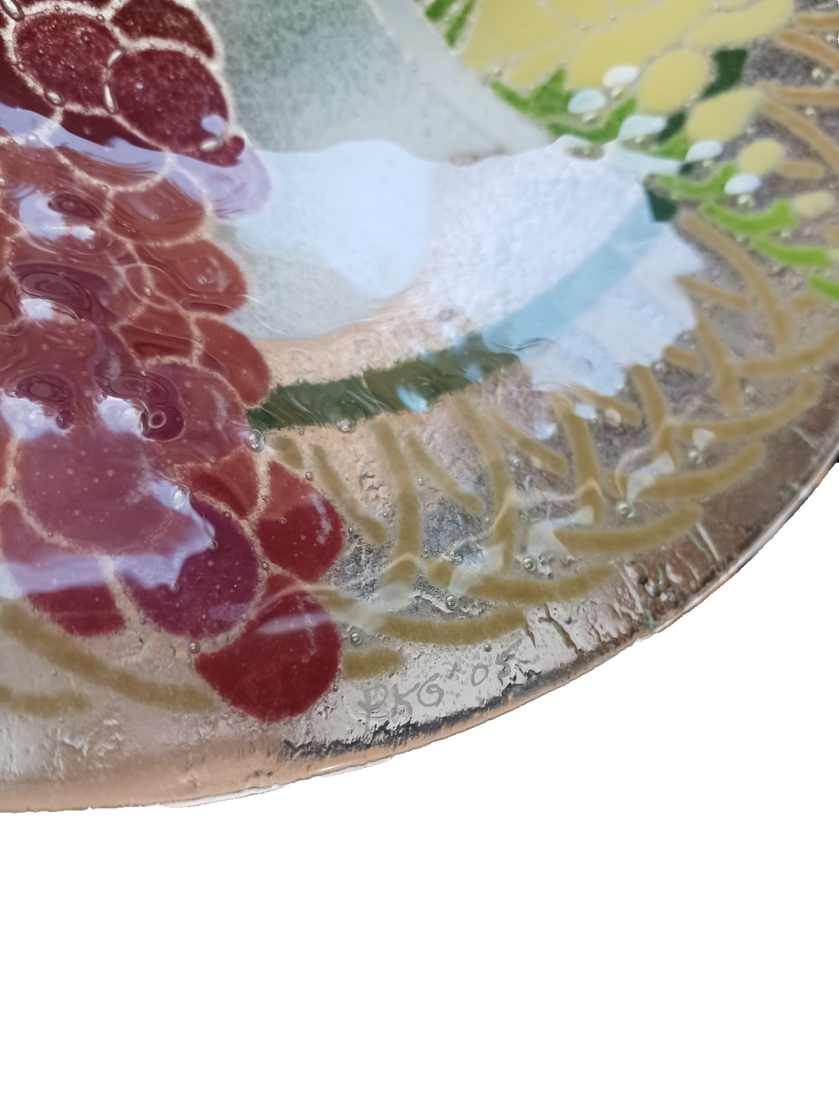 Appetizer 2 Serving Plates Peggy Karr French Italy Wine Cheese 10.5, 8.5″ sgn
