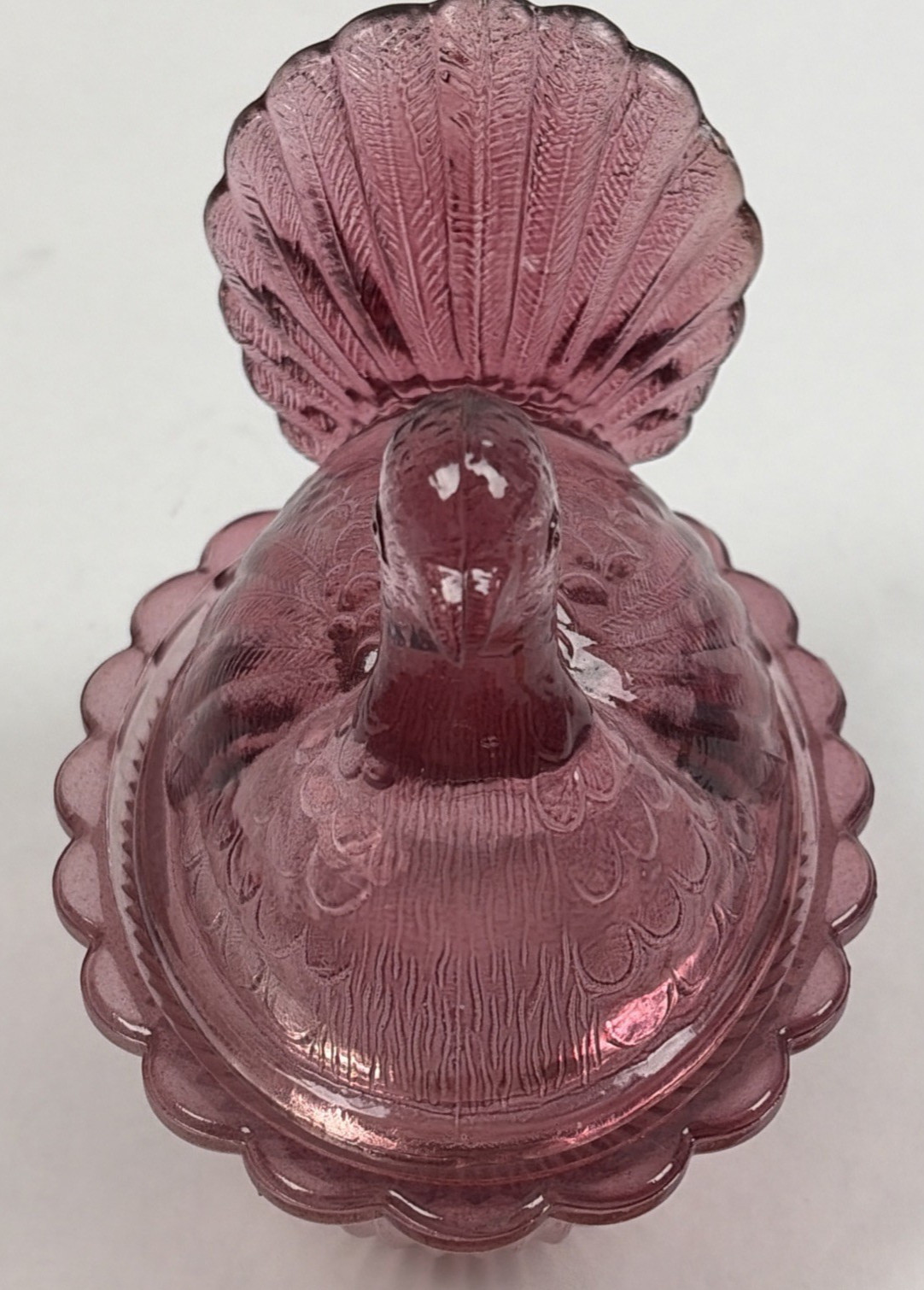 Turkey Bird On Nest Cranberry Indiana Glass Small Candy Dish – 4½” Tall