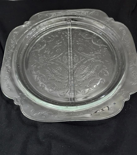 Recollection 10-1/4” Divided Relish Crystal Dish #4728 Indiana Glass Company￼