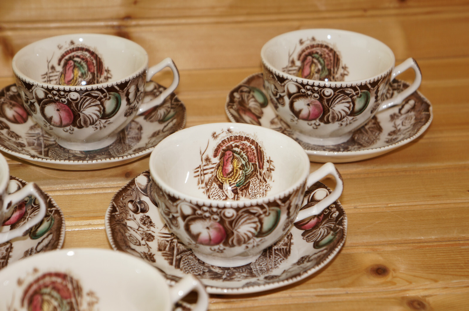 Johnson Brothers His Majesty (6) Cups, 2 1/4″ & (6) Saucers, 5 1/2″ (Box #2)