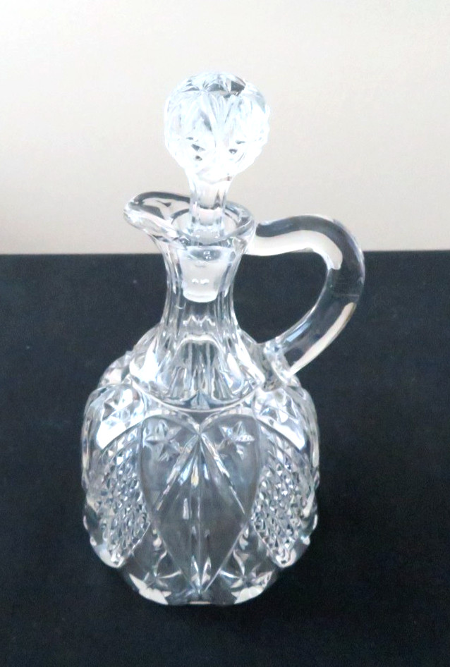 Antique EAPG Dunkirk Diamond Cruet Ohio Flint Glass Co. Exc Condition ca 1896