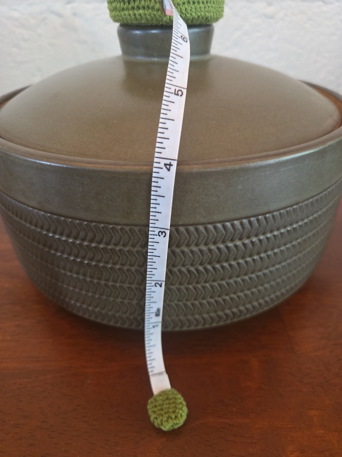 VTG DENBY Camelot Dark Green 4×8″ Casserole Lid Tortilla Warmer Vent Stoneware