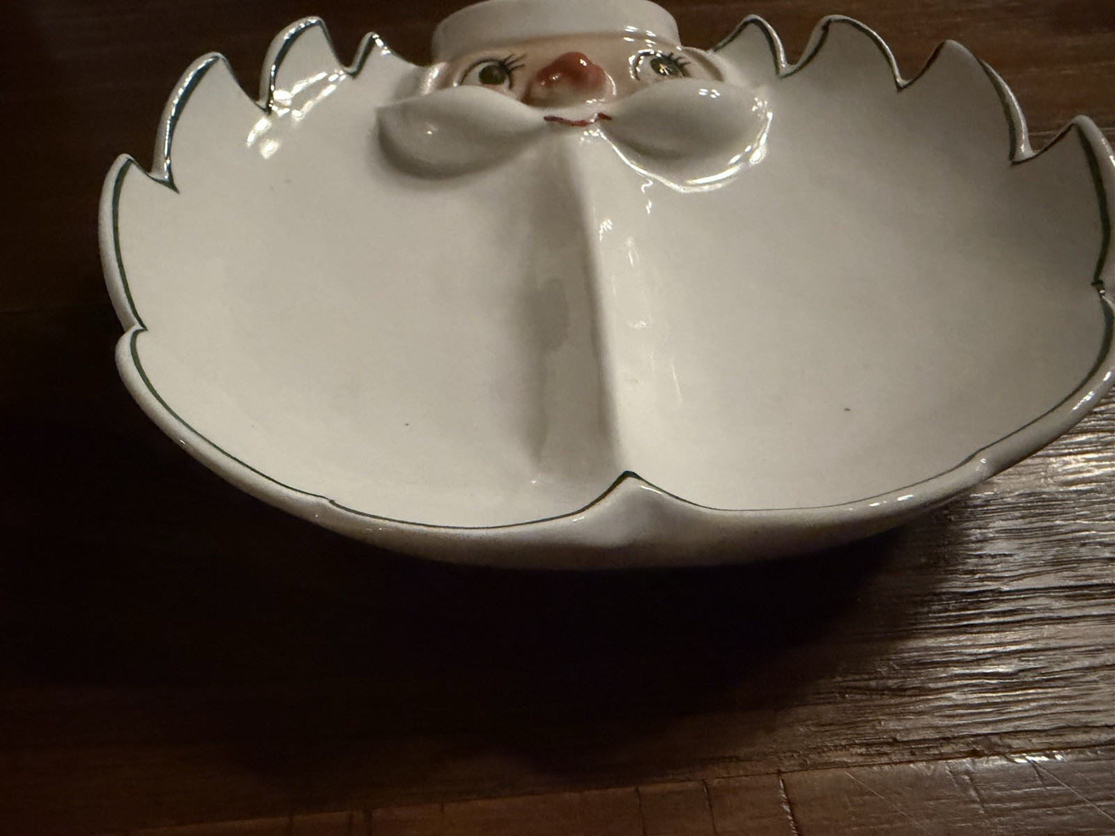 Holt Howard 1959 Santa Face Ceramic 2-Compartment Divided Dish Japan