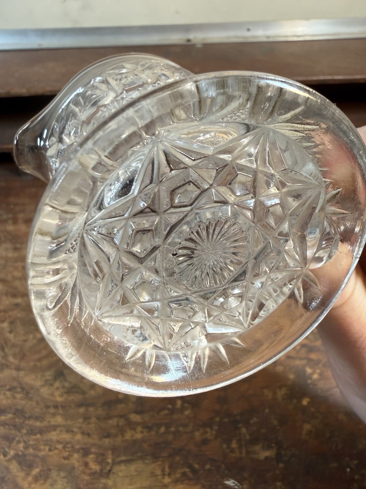 EAPG Bryce, Higbee & Co TEN-POINTED STAR Creamer / Pitcher 1906 Small Creamer