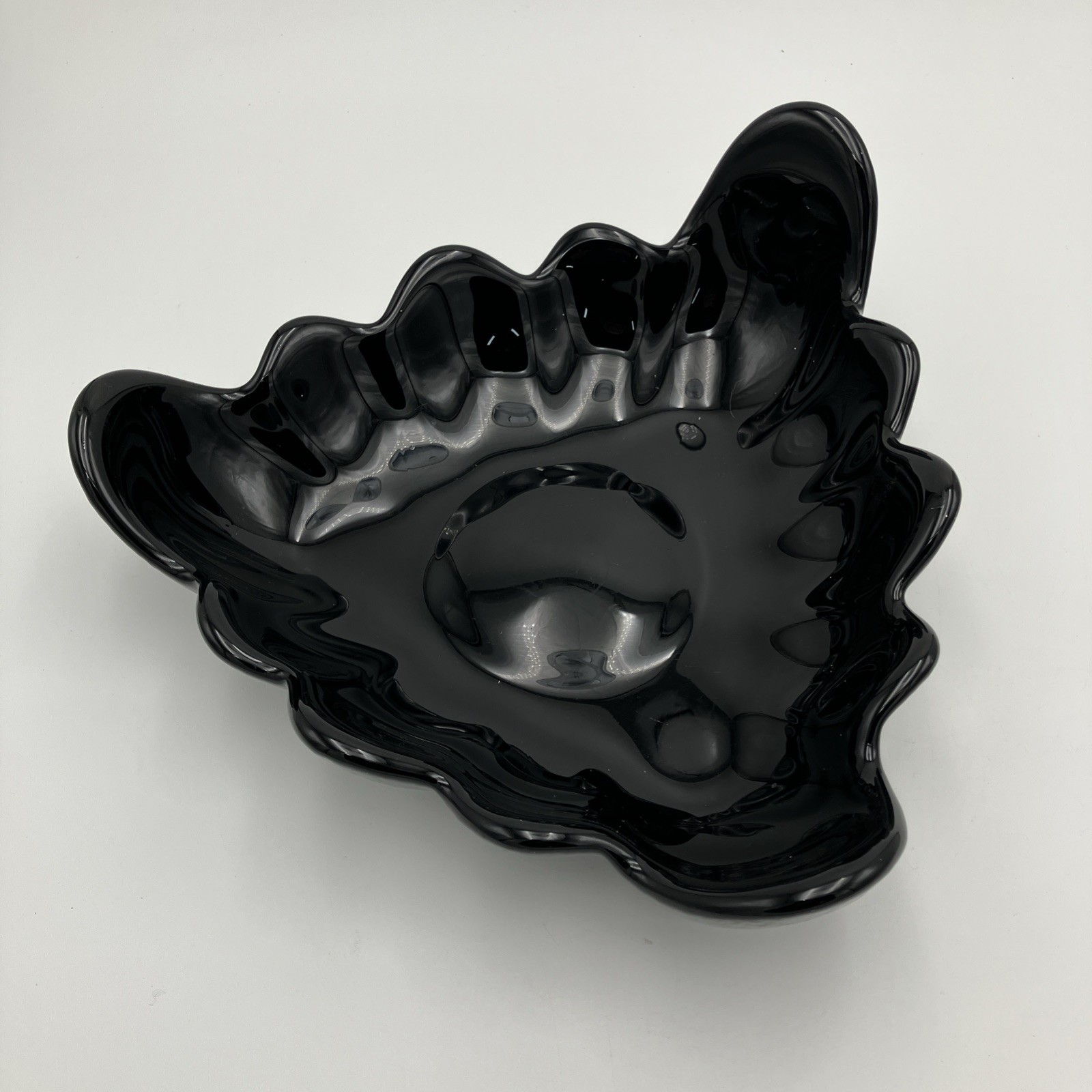 Tiara Indiana Glass Black Regal 11″ Tri Bowl