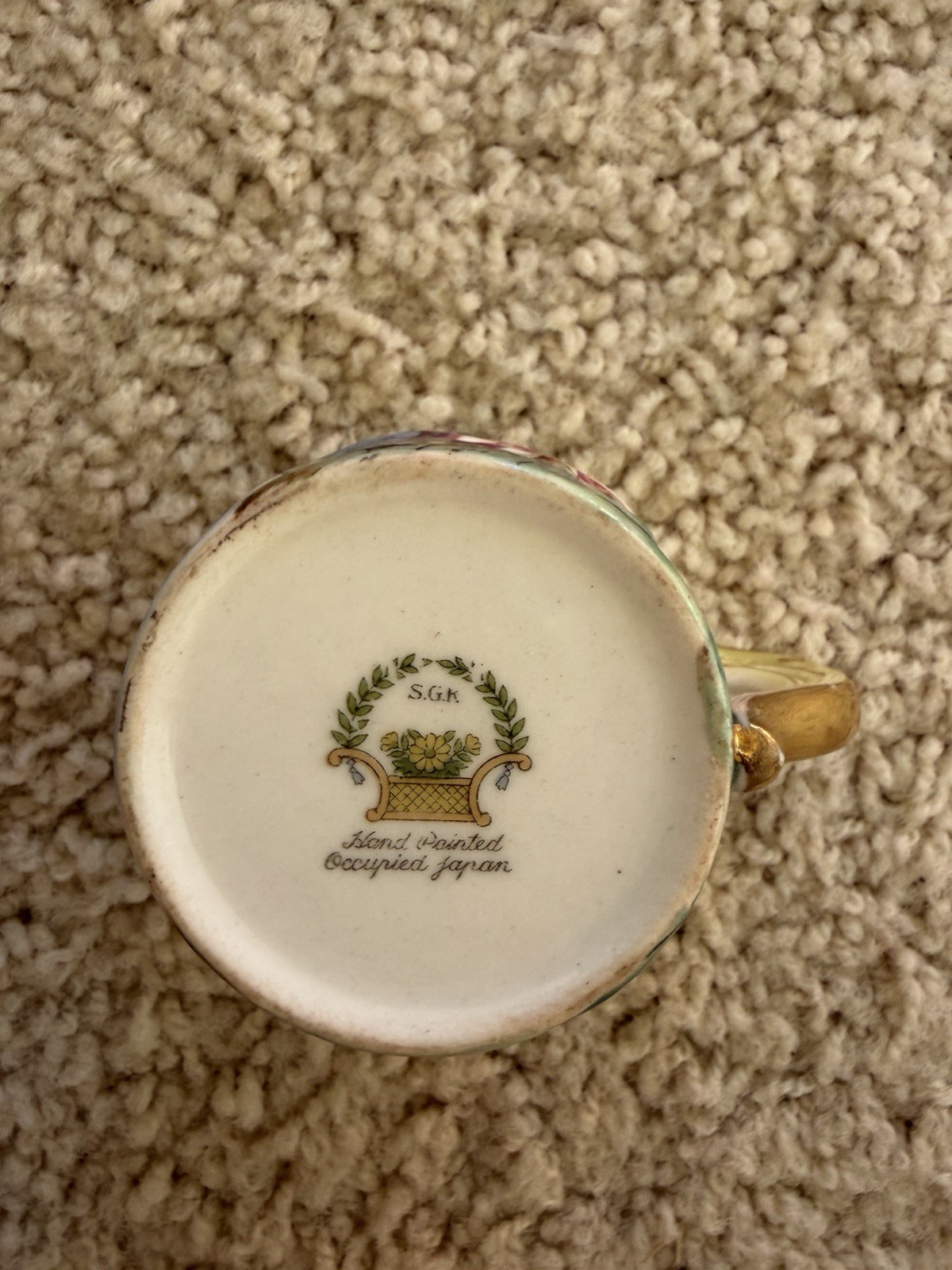 Demitasse Hand Painted Cup Marked Made In Occupied Japan