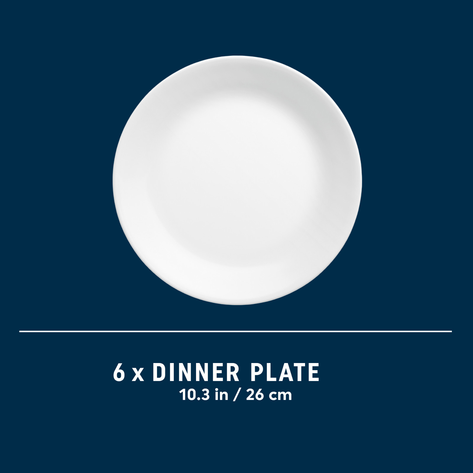 Corelle Livingware Winter Frost White 10.25″ Dinner Plate, Set of 6