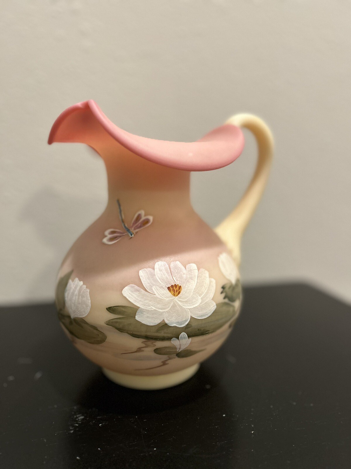 FENTON (H/P) SIGNED BY M.WAGNER PINK PITCHER See Picture With Box & Certificate