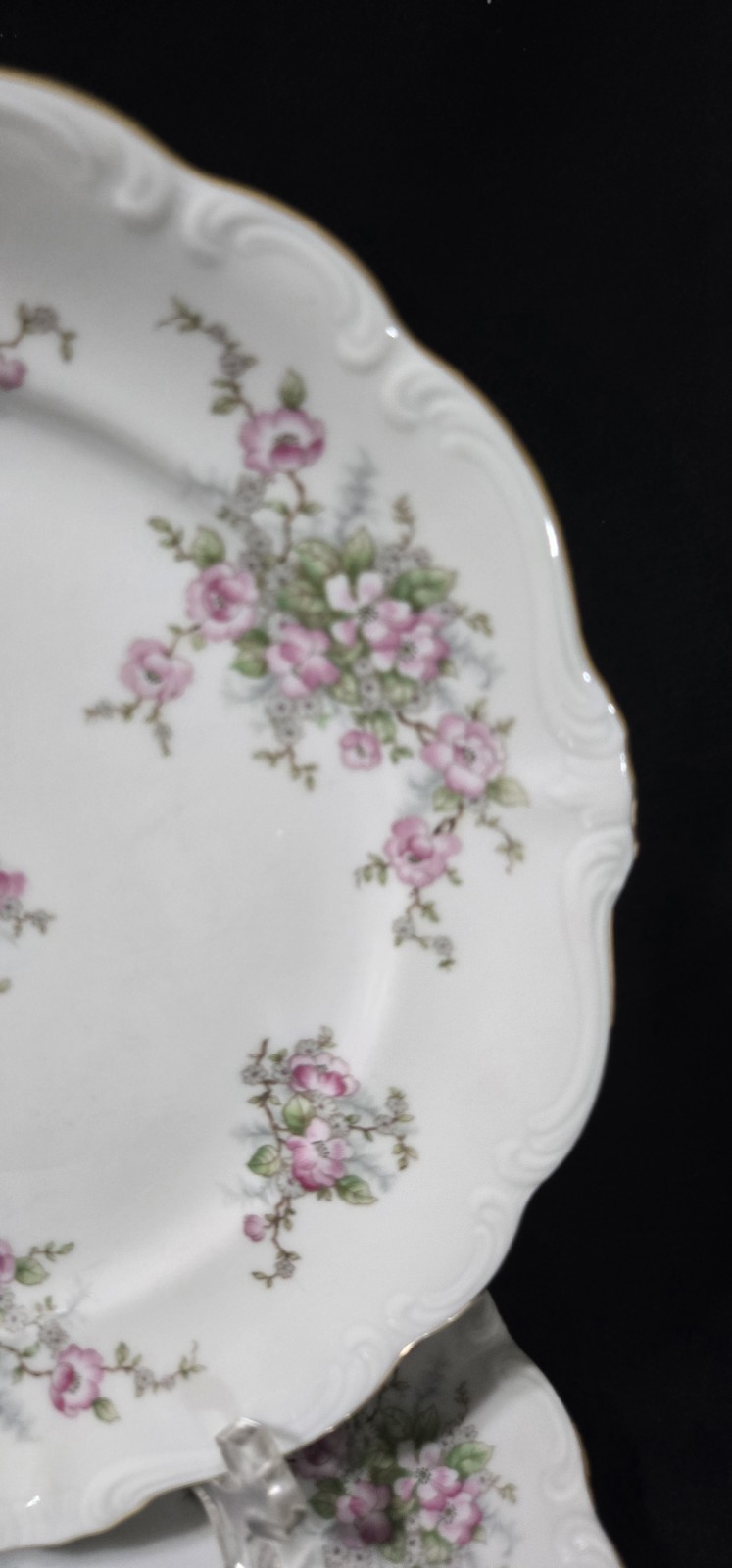 MINT Johann Haviland Bridal Rose Bavaria 2 Salad/snack Plates Pink Roses 7 3/4″