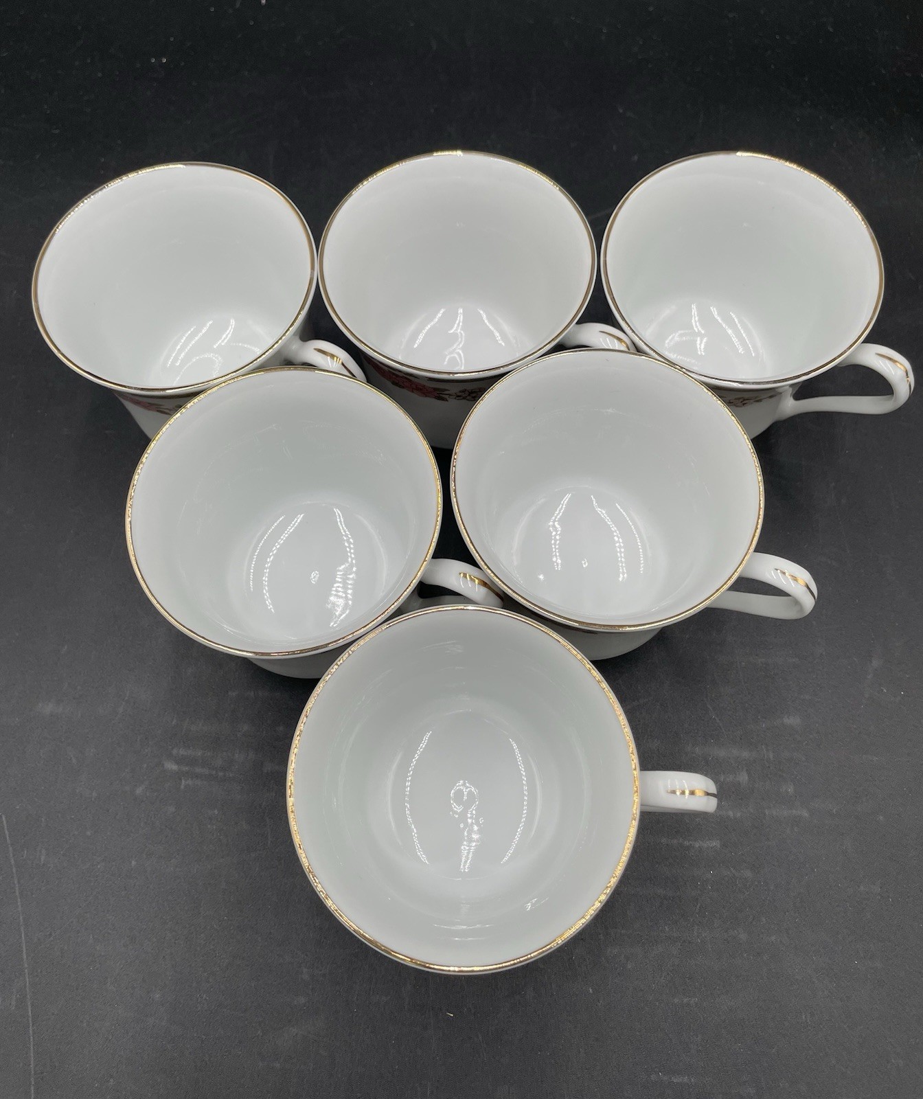 Fairfield Fine China Floral Mist Teacups With Gold Trim – Set Of 6 !!!